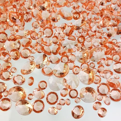G&S homedeko 3000 Pcs Champagne Acrylic Diamonds Gems Rhinestones for Vase Fillers,Table Scatters,Wedding Party Decoration, 4.5/7/10 mm