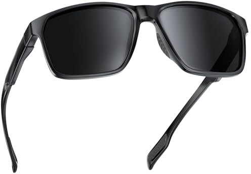 BONDDI Sonnenbrille für Herren Damen, Polarisierte Sonnenbrille mit UV400, TR90-Rahmen für Laufen, Autofahren und Andere Outdoor-Sportaktivitäten (Schwarz)