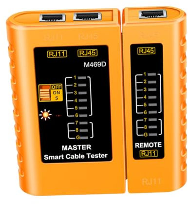 STOBAZA Rj45 Rj11 Network Cable Tester Pc Wire Tester Telephone Network Cable Test Tool Orange Non-battery Calibrator for Lan Testing