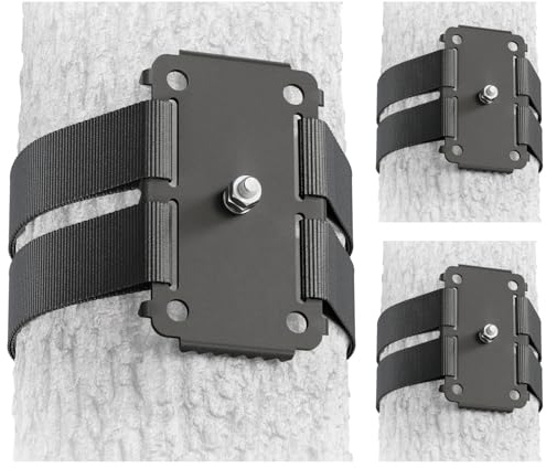 ledscom.de 3 supports de fixation ZURR pour luminaires à filetage M6, pour poteaux et arbres d'une circonférence maximale de 145 cm, en acier inoxydable