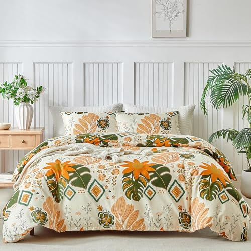 Tokokimo Bettwäscheset Doppelbett 240x220 cm, 3-teiliges Microfaser-Bettdecken-Set mit Barockmuster, Enthält 1 Bettdecke 240x220 + 2 Kissenbezüge 50x80, Barock