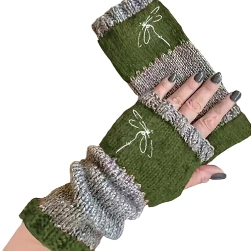 LinRim Fingerlose Handschuhe, Winter Pulswärmer Handschuhe Unisex Warm Weiche Strickhandschuhe Für Den Außenbereich, Für Katzenliebhaber, Frauen, Mädchen, Damen, Mütter