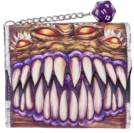 Nemesis Now Dungeons & Dragons Mimic Geldbörse, 9,5 cm, D20 Charm | Offiziell lizenzierte Fantasy-Geldbörse aus PU-Leder, geprägtes Design, für D&D-Fans