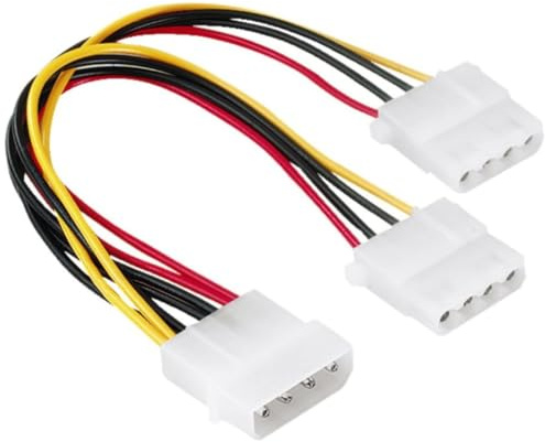 Hama PC-Stromversorgungskabel intern (13,2 cm (5,2 Zoll)-Stecker <-> zwei 13,3 cm (5,25 Zoll)-Kupplungen); 0,15m