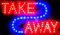 = TAKE AWAY = THE ORIGINAL SSS® LED SIGN BRIGHT NEON PROFESSIONAL POWERFUL ANIMATED FLASHING DISPLAY HANGING CHAIN INCLUDED SIGNS 48cm X 25cm X 2cm