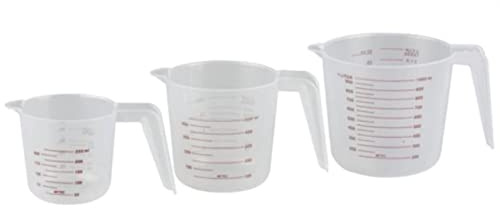 ELEGANCE KITCHEN 76912 Set of 3 Measuring Cups 250 x 500 x 1000 ml Transparent