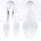 Fouriding 31 Silver White Women's Long Straight Cosplay Party Wigs Hairpieces Hair Cap Lolita Style Anime Wig