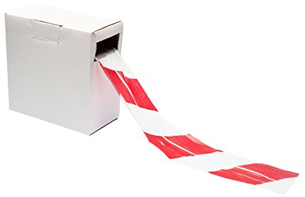 Gocableties Red/White - 70mm x 500m Barrier Tape - Non Adhesive Warning Box, Caution Tape,Plastic Barrier Cordon Off Tape