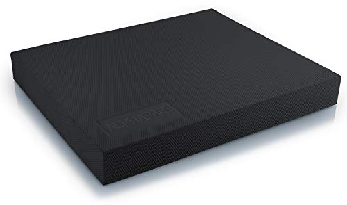 ALPHAPACE XXL Balance Pad 48x40x6cm in Schwarz inkl. gratis Übungsposter - Innovatives Balance-Kissen für optimales Ganzkörpertraining - Steigerung von Koordination, Gleichgewicht & Kräftigung