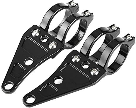 Motorrad Scheinwerfer Gabel Halterung Motorrad Scheinwerferhalter Schellen Scheinwerferhalter Gabel 2 Stück Scheinwerferhalterungsklemmen Kopflampenhalter Gabel 38–41 mm/1,5–1,6 Zoll für Motorräder