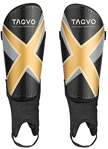 TAGVO Football Shin Guards for Children, Teens and Adults, Football Shin Pads with Ankle Sleeves Protection, Elastic Football Shin Pads for Boys Girls Kids