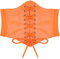 Hoerev Women Girls Elastic Wide Band Elastic Tied Waspie Corset Waist Belt，Orange with button，M