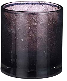 MICA Decorations Vase Estelle recyceltes Glas, Zylinder dunkelblau - 18.5 x Ø 17 cm - Glasvase - Blumenvase