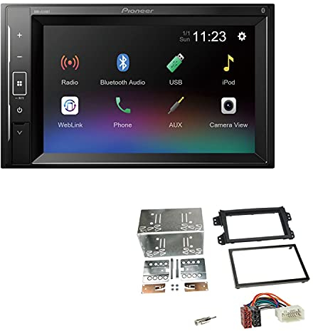 Pioneer DMH-A240BT 2-DIN Autoradio Bluetooth USB passend für Opel Agila (B) 2008-2014 schwarz 2008-2014