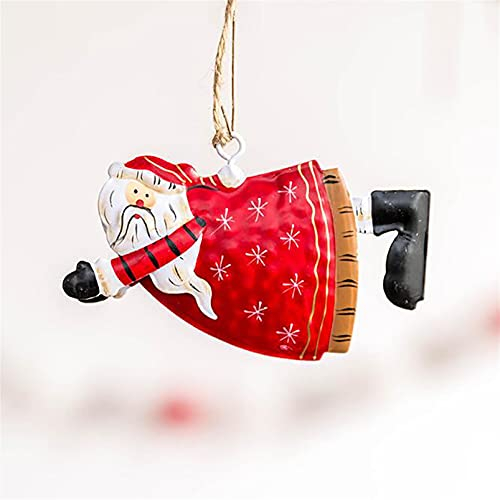 LoveAloe Weihnachten Metall Hängende Ornamente Zinn Santa Angel Ornamente für Christbaumschmuck Weihnachtsbevorzugungen,Stil 4