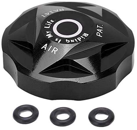 Fahrrad Ventildeckel, Aluminiumlegierung Vorderradgabelkappen Protektor Ersatzteil Zubehör(Schwarz)
