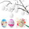 Gallop Chic 24x Ostereier Plastik/Kunststoff Weiß mit Aufhänger zum bemalen und aufhängen, Ostern Plastikeier 6 x 4cm Osterdeko Basteln Set für Osternest Dekoration und Geschenk