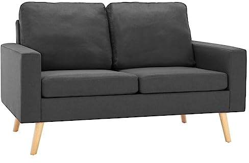 vidaXL 2-Sitzer-Sofa Dunkelgrau Stoff