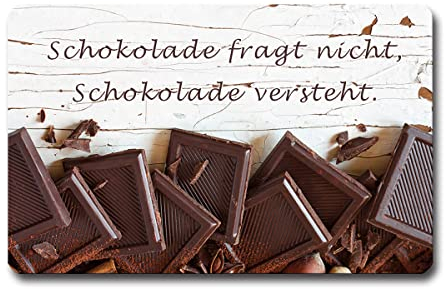 TRIOSK Kühlschrankmagnete Motivation Sprüche Magnet Schokolade lustig mit Poesie Spruch Schokolade fragt Nicht Geschenk Schokoladenliebhaber Kühlschrank stark eckig groß 85x55 mm