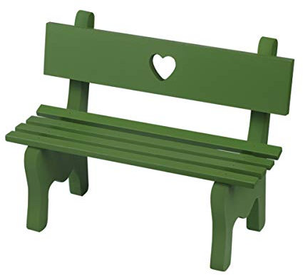 Sewroro Puppenhaus Miniatur Holzbank Puppenbank Couch Mini Möbel Bank Stuhl Miniatur Landschaft Ornament für Photobooth Requisiten Wohnkultur (Grün)