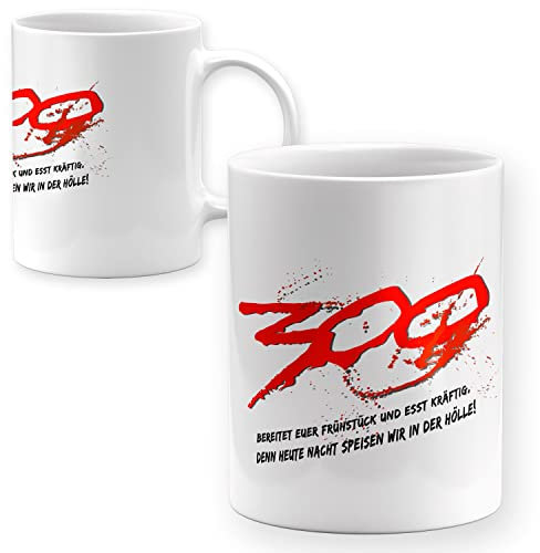 Becher Kaffee Tasse Movie Filme 300 Spartaner, Style:Druck mittig