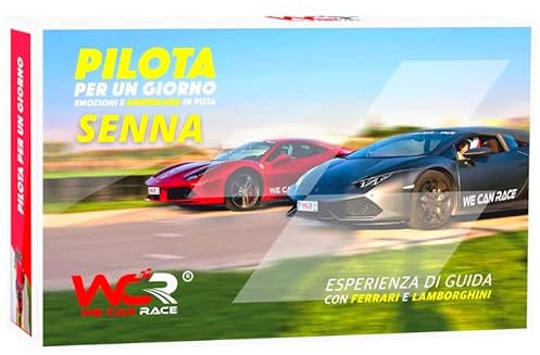 WECANRACE Cofanetto Senna - Cofanetto Regalo Uomo o Donna - Esperienza di Guida in Supercar Fino a 2 Giri - Idee Regalo per Lui e lei Compleanno Laurea Amici Gift Box Massima Adrenalina Motori