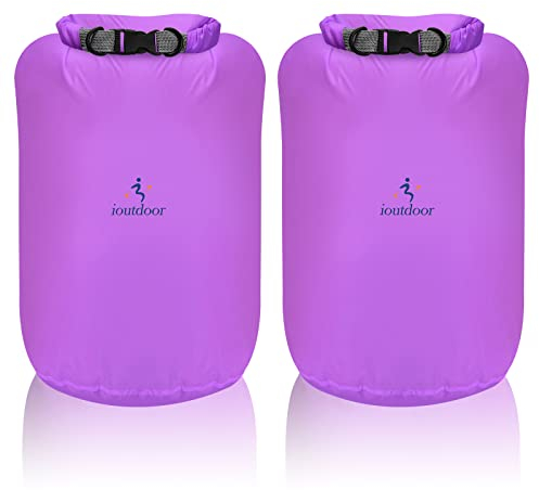 Wasserdicht Tasche - 2 Stück 10L/20L/40L/70L Dry Bag Set, Leicht Outdoor Trockener Sack Wassersport Säcken, Sicherheitsverschluss, für Kayaking Boots-Ausflug Kanu/Fischen/Schwimmen (Lila, 40L*2)