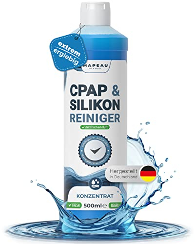 CPAP-Reiniger 500ml Konzentrat Silikonreiniger I CPAP Maskenreiniger Schlauchreiniger, Silikon, Kunststoff, Mapeau hochergiebig