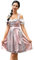 KOJOOIN Dirndl Damen Midi Trachtenkleid 3tlg.Trachtenmode inkl. Dirndlkleid,Dirndlbluse,Dirndlschürze für Oktoberfest Besondere Anlässe Rosa(3tlg.) 34