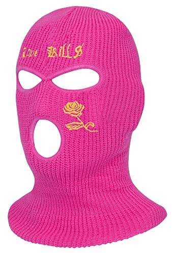 nezababy 3 Loch Sturmhaube Ski Maske Winter Winddicht Nackenwärmer Thermo Radfahren Ski Maske Gestrickte Vollmaske Winddicht Sturmhaube Maske für Männer Frauen