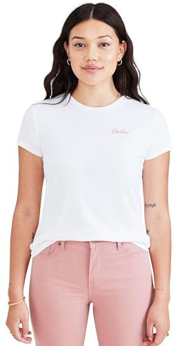 Dockers Tees, Script Graphic Tee Lucent White (Old Rose) Graphic, M Donna