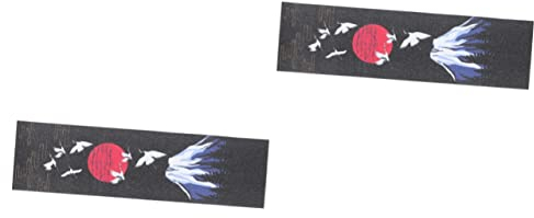 Kisangel 2 Stück Blatt Skateboard-Aufkleber Mit Vier Rädern Mount Fuji Skateboard Japanisches Longboard Cruiser-griffband Griptape Für Das Griffbrett Sandpapier Dekorationen Elektrisch