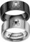 Ihanskio Personalisierter Fotoring, breites quadratisches Band für Paare, Beste Freunde, Familie, individuelle Muster, eingravierter Text, Versprechen, Geburtstagsgeschenk (Schwarz/Silber-A PAIR-8mm)