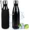 DONGQI Gourde Isotherme 500ml,Gourde Isotherme Réutilisable en Acier INOX,Gourde isotherme étanche sans BPA,Double Paroi Isolée sous Vide,Maintien Chaud 12 Heures & du Froid Jusqu’à 24 Heures (Noir)