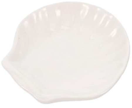 DEARMAMY Ceramic Tea Bag Holder Tea Bag Coaster Shell-Shaped Plate Dessert Platter Snack Dish Seasoning Dish