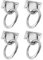 QWORK® 4er Set Edelstahl 304 Augplatte und Ring Set - 8mm Ringdurchmesser und 150kg Traglast - zum Befestigen von Sonnensegeln, Terrassenseilen, Deckenbefestigungen und mehr