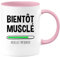 quotedazur - Mug Humour Bientôt Musclé Veuillez Patienter - Tasse Cadeau Humour Adolescent Musculation - Rose/Céramique