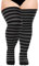 Moon Wood Oberschenkelhohe Socken für Damen, gestrickt, Baumwolle, extra lang, Halloween, Overknee-Socken, Beinstulpen, Schwarz und Grau, Einheitsgröße Mehr