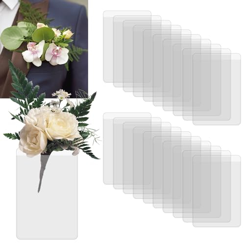 20st Taschen Boutonniere Halter, Taschen Boutonniere Ärmel Passt in Jacken und Anzugtaschen Quadratisch Pocket Boutonniere Holder für Bräutigam Trauzeugen Hochzeit Abschlussball Heimkehr