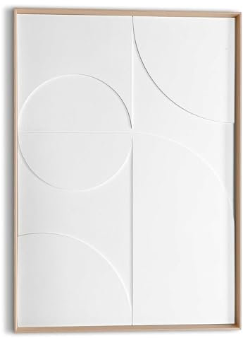 REINDERS Relief Wandbild, Playing, Wohnzimmer, Poster, Wanddeko, Room Decor, MDF,Pflaster, Weiß, 70x50cm