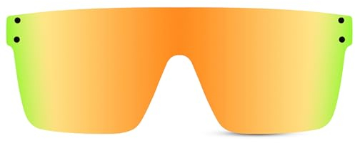 Cheapass Massive Shield, XXL, einteilige Gläser, UV400-geschützt, für Herren und Damen, verspiegelte Gläser, Ca: 032 - Orange, Large
