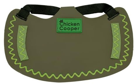 Chicken Cooper Hühnersattel, Hühnerweste, Federschutz, Geflügel Rückenschutz, Echtleder Handgemacht (1, Olivefarben Wellennaht Neongelb, S)