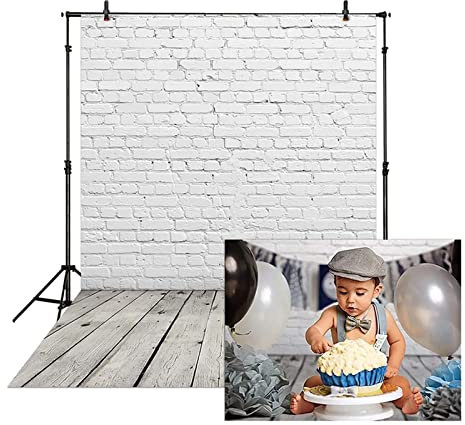 White Brick Wall Backdrop for Photography, White Brick Wall Photo Backdrop, Photography Background Wallpaper Photo Studio Props, 150x210cm