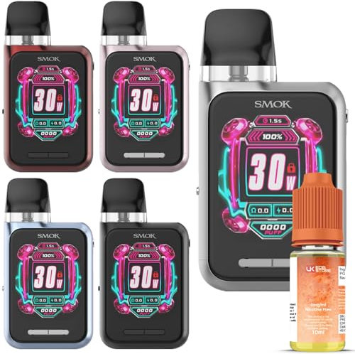 SMOK Novo GT Box Vape Pod Kit - 2ml Draw Activated MTL & RDL Pod Kit with Full Digital Smart Display 1700mAh Long-lasting Battery – White - 7-Colour