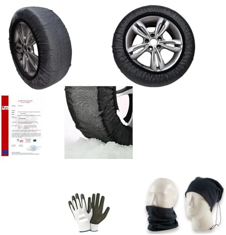 PER AUTO,SUV,4X4,FURGONI CON PNEUMATICI 225/40 R18 CERCHIO 18 MISURA L CALZA DA NEVE OMOLOGATA DISPOSITIVO DI SICUREZZA IN TESSUTO ANTI-SLITTAMENTO 3D PER TRATTI DI STRADA CON GHIACCIO O NEVE
