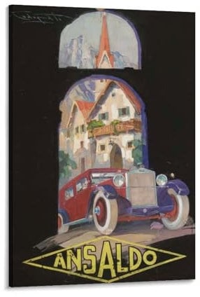 C1930 Ansaldo Italien Vintage illustriertes Reiseposter Wandkunst Poster Drucke Heimdekoration Bild Leinwand Gemälde Poster 30 x 45 cm