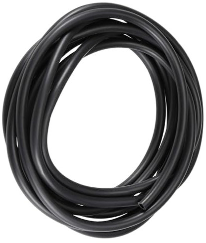 TOP-VIGOR Tubo per olio lubrificante, 4 mm x 6 mm x 3 m, tubo in gomma per irrigazione, piccole attrezzature, per esterni, giardino, colore nero