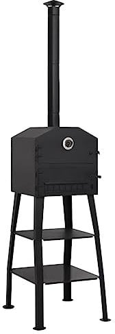 Forno per Pizza da Esterno a Carbone con 2 Pietre Refrattarie (28,28KG)