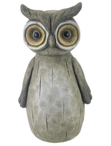 itsisa Zaunhocker Eule H: 22 cm aus Terrakotta - Zaun Deko Garten, Tierfigur Pfostenhocker, Zaunfigur, Gartendeko, Metalldeko