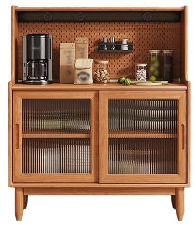 BDLINGAAS Sideboard/Buffetschrank Massivholz-ESS-Sideboard, Aufbewahrungsschrank, integrierter Wand-Teeschrank, Japanisches Sofa-Sideboard